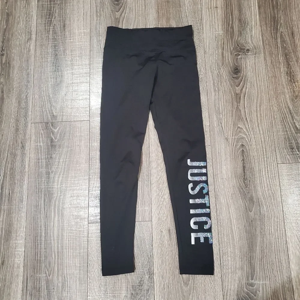 Girls Leggings Size 10-12 Justice Kids Black and Gray Leggings Set 3 Pieces